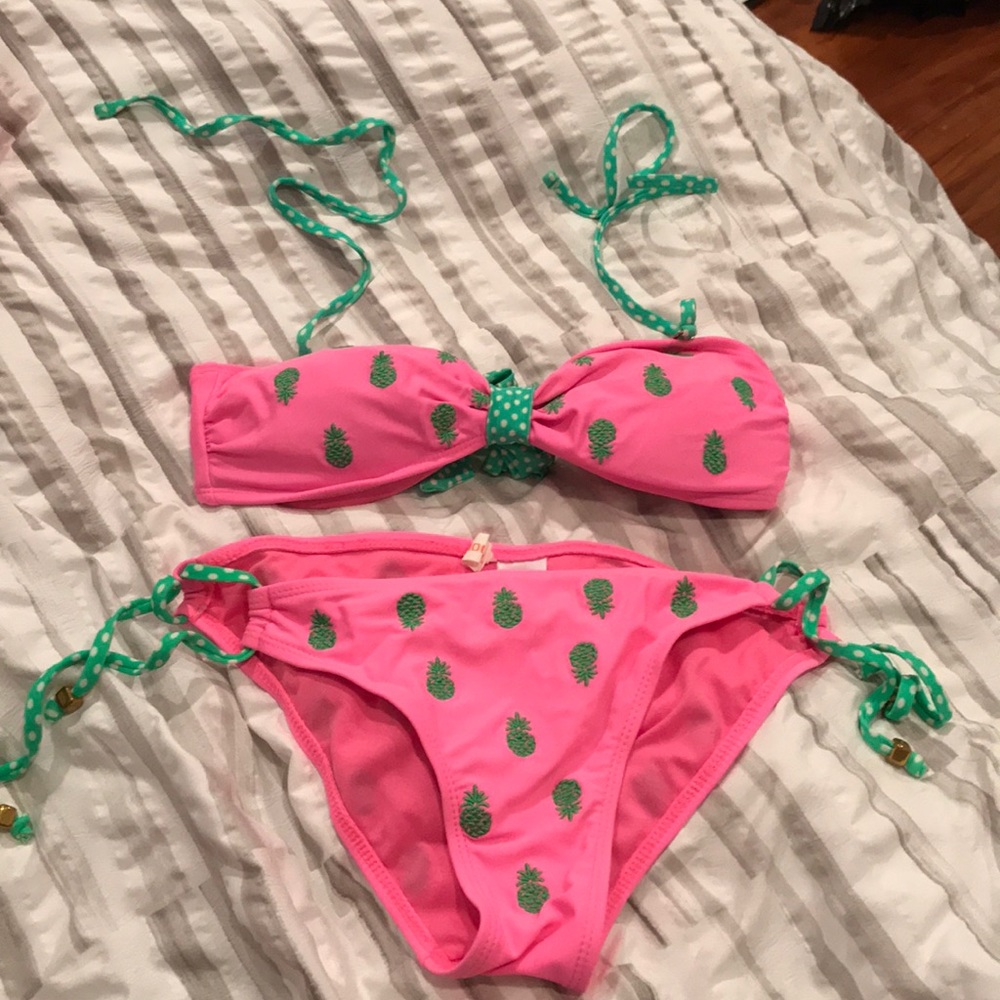 Pink Bikini with Green Pineapples